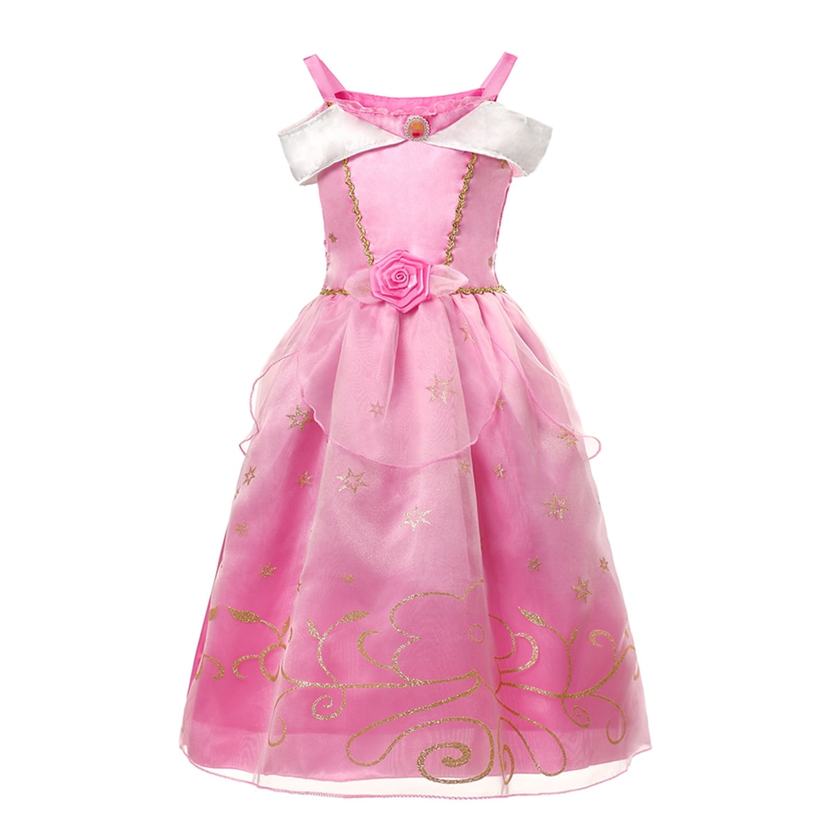 HAWEE Deluxe Princess Pink Dress Costume for Girls, Perfect for Party