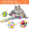thumbnail image 2 of Pelota para gatos Cat Toys Retro Shaw, lana, con cascabel, paquete de 6, 2 of 7