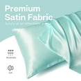thumbnail image 4 of MR&HM Satin Pillow Case, 2 Pack Satin Queen Silky Pillowcase for Hair and Skin, Satin Pillowcase Set of 2, 20x30, Turquoise, 4 of 7