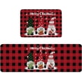 thumbnail image 2 of Kitchen Rug Mat Merry Christmas Gnome, Set of 2, Anti-Fatigue Non-Skid Washable Kitchen Runner Rugs, Red Buffalo Plaid Soft Comfort Rug for Kitchen, Floor Home, Front of Sink, Laundry, 2 of 6