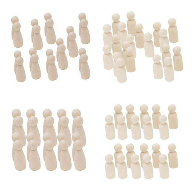 Muñeca de Peg Doll Natural Sin Terminar Personas Pequeñas Pintura de Bricolaje de para SM SunniMix Muñeca de madera natural