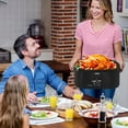 thumbnail image 6 of Sunvivi 22 Quart Electric Turkey Roaster Oven with Visible Glass Lid,Removable Pan & Rack, Stainless Steel, Black, 6 of 12