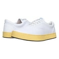 thumbnail image 4 of MaCae Unisex Canvas Lace Up Fashion Shoe With Unique Sole, Footwear, Sports Sneakers, Canvas Shoes, Casual Shoes,  Trendy Shoes - White Colored Band Yellow/Reflections, 4M/6W, 4 of 7