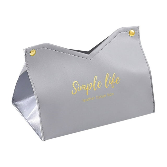 Pompotops Leather Tissue Box Cover, Triangular Foldable Tissue Box Holder - Modern Decorative Storage Box For Living Room, Bedroom, Car, Office, Gift Ideas Clearance