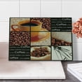 thumbnail image 2 of Coffee Cutting Board, Square Frames Collage Design with Orange Cup Hot Beverage Morning Drink, Decorative Tempered Glass Cutting and Serving Board, Small Size, Dark Brown Orange Beige, by Ambesonne, 2 of 5