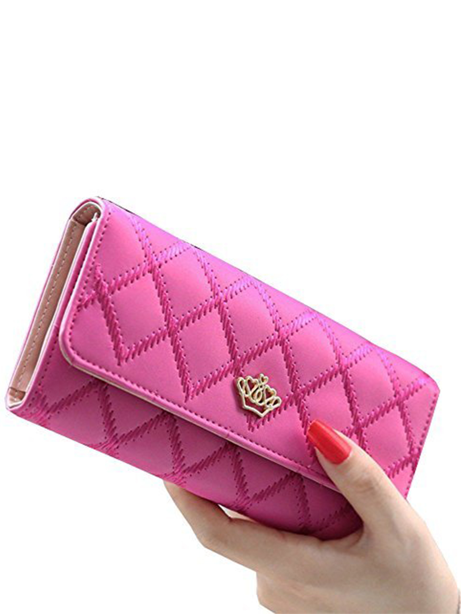 Bmnmsl Women Lady PU Leather Clutch Wallet Long Card Holder Purse Handbag