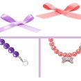 thumbnail image 4 of ZDWQFA 2Pcs Dog Cat Pearl Collar Necklace with Rhinestone Bone, Fancy Cat Wedding Collar Jewelry for Girl Cat Puppy Dogs Accessories (Purple+Pink), 4 of 4