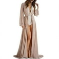 thumbnail image 1 of Robe Maxi Transparente en Chiffon pour Femmes, Cardigan à Manches Longues, Tenue de Plage, 1 of 3