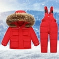 thumbnail image 2 of guisaled Baby Snowsuit Toddler Girl Snow Suit Winter Coat and Snow Bib Pants Boy Ski Suits Solid Windproof Waterproof Cold Weather Clothers, 2 of 9