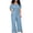 #02Sky Blue, variant on Women's Lightweight Off Shoulder Jumpsuit – Denim Wide Leg Romper – Casual to Formal One Piece Outfit Blue 4XL
