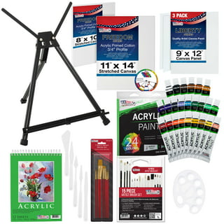 Acrylic Paint Set,46 Piece Professional Painting Supplies with Paint  Brushes, Acrylic Paint, Easel, Canvases, Palette, Paint Knives, Brush Cup  and Art