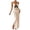 Beige, variant on Levmjia Women's Halter Neck Cover Up Dress Bow Tie Front Slit Beach Dress Sexy Hollow Out Swimwear Coverup for Summer Vacation