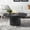 Black, variant on 35.98 inch Round Coffee Table with Cylindrical Leg, Wood Veneer Tabletop Table, Rounded Sofa Side Table for living Room Office, Dark Brown