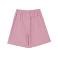 thumbnail image 5 of MKOSPLRT Linen Shorts for Little Girl 2-7 Years High Waist Drawstring Lounge Shorts Color Block Baggy Track Shorts Kids Summer Shorts, 5 of 7