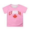 thumbnail image 1 of T-shirt à Manches Courtes pour Filles Fête du Canada Été Col Rond Coupe Décontractée Basique, 1 of 4