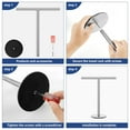 thumbnail image 5 of Grusce T-Shape Hand Towel Stand Stainless Steel Towel Holder Stand Rustproof Towel Rack Stand with Heavy Base Standing Towel Holder for Bathroom Counter Tabletop, 5 of 5