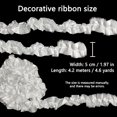 thumbnail image 2 of Lace Ribbon Decorative Ribbon 4.2 m 5 cm Satin Lace Ribbon Ruffle Lace Pleated Trim Lace Trim for DIY Sewing Clothing Embroidered Wedding Party Bouquets Cake Lace Decoration (White), 2 of 5