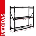 thumbnail image 3 of Estante de Acero Industrial Guardex BERLIN Rack Metálico de 3 Niveles Capacidad 2T 183x282x61 Cm Color Negro, 3 of 7