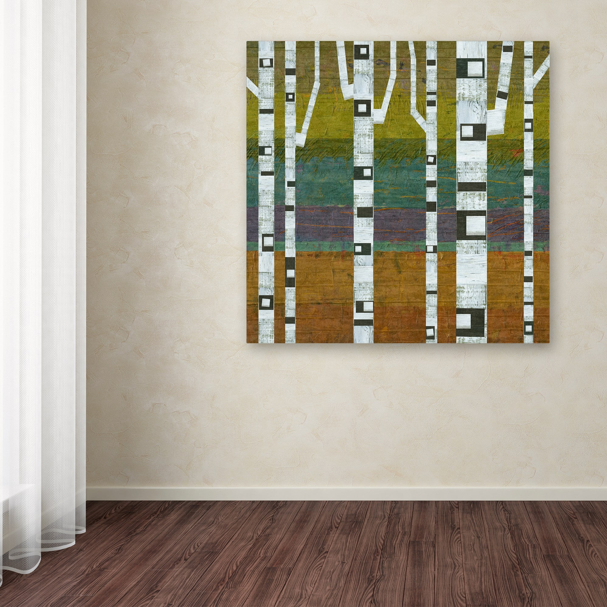 Trademark Fine Art "Birches 2.0" Canvas Art by Michelle Calkins