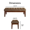 thumbnail image 5 of Elle Decor Claire Mid Century Modern Bench with Tufted Cushion, Vanilla Cream, 5 of 6
