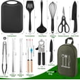 thumbnail image 5 of Camping Essentials Cookware Cooking Utensils Set - Portable Camp Kitchen Mess Kit Outdoor Accessories, Stainless Steel & , Camping Gear Equipment for RV Picnic Grill, Green, 5 of 6