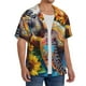 thumbnail image 2 of Fotbe Sunflower Turtle Camisa Estampada de Manga Corta para Hombre, Casual de Verano, Estilo Playero, Sin Arrugas-Small, 2 of 5