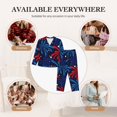 thumbnail image 6 of KLL Red White Blue Fireworks Print Women's Long Sleeve Pajamas with Pants Sleepwear Loungewear 2 Set-Small, 6 of 7