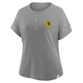 thumbnail image 4 of Women's Fanatics Heather Gray Pittsburgh Steelers Oversized-Hometown Premium Henley Shirt, 4 of 5