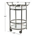 thumbnail image 2 of SAFAVIEH Sienna 2 Tier Modern Glam Round Bar Cart with Casters, Gun Metal, 2 of 8