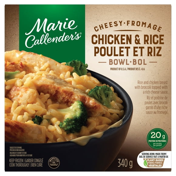 Marie Callender’s Cheesy Chicken & Rice Bowl - Rice and Chicken Breast with Broccoli Topped with a Rich Cheese Sauce - 20 g of Protein - 340 g (1 x 340 g), Cheesy Chicken & Rice Bowl