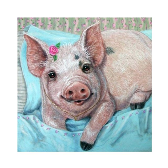 Wdftyju 5D DIY Pig Diamond Picture Resin Art Full Round Rhinestone Pintura Artesanía Wdftyju 6rr3ja3ts1va2kd8