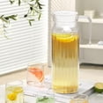 thumbnail image 2 of Cold Water Pitcher 1.1L Transparent Drink Dispenser Seal Pitcher with Lid Spout Lemonade Juice Beverage Jar for Hot Cold Drinks, 2 of 8