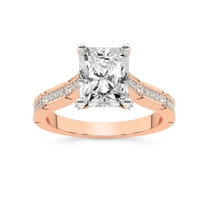 IGI Certified 2 Carat Radiant Shape Lab Grown Diamond Engagement Ring | 14K Rose Gold | Delphie Channel Set Diamond Ring | FG-VS1-VS2 Quality Friendly Diamonds