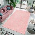 thumbnail image 2 of HomeNette Foldable Machine Washable Area Rug 140x300 cm, Non Slip Rug, Stain Resistant, Pink Rugs for Living Room, Anti Slip Backing Rug, Decorative Modern Cotton Boho Patterned, 2 of 6