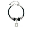 thumbnail image 2 of Delight Jewelry Silvertone Crystal Initial - O - Daughter Celtic Knot Leather Bead Bracelet, 7"+2" Extender, 2 of 4