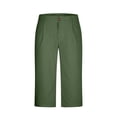 thumbnail image 6 of Betivan Men's Linen Capri Pants Elastic Waist Solid Color Breathable Lightweight Calf Length Loose Fit Beach Vacation Outdoor Daily Trousers, 6 of 9