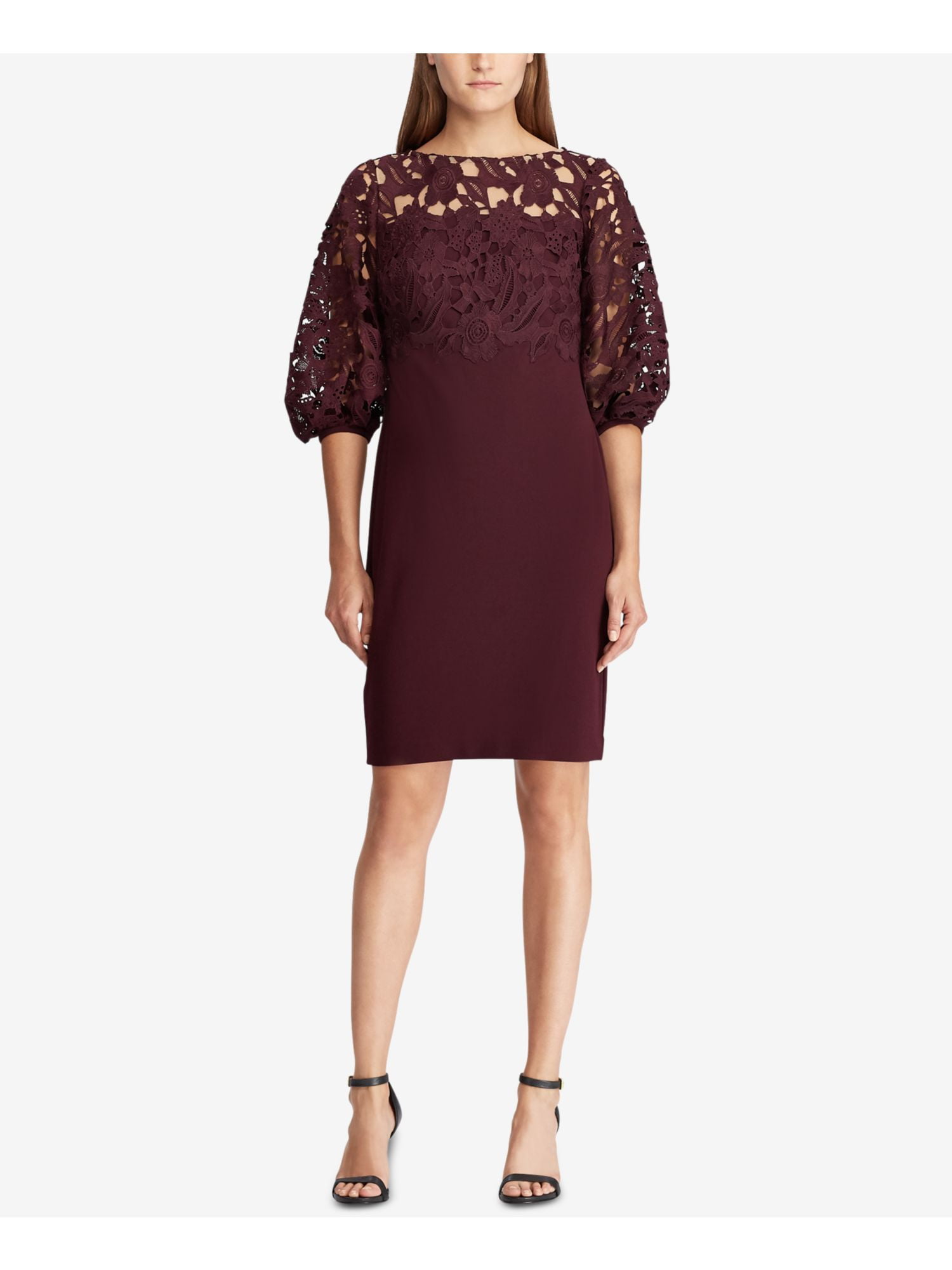 womens burgundy lace dress