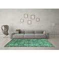 thumbnail image 3 of Ahgly Company Indoor Square Abstract Turquoise Blue Modern Area Rugs, 5' Square, 3 of 4
