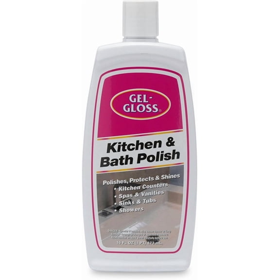 Gel-Gloss Home Kitchen & Bath Polish | Carnauba Cleaner Wax Formulation | Removes Water Spots, Light Scratches & Stains | Restores Color & Shine | Carnauba Wax Protective Coating, 16 oz.