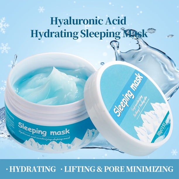 Fiudx Mascarilla Hidratante, Crema Hidratante Profunda para Dormir, Gel Reparador Nocturno Antiarrugas, Efecto Sérum Hialurónico, Recuperación Nocturna, para Todo Tipo de Piel, Fórmula Ligera