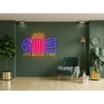 thumbnail image 4 of Glowneon It's Movie Time Neon Sign, Cinema Wall Decor Signboard, 4 of 4