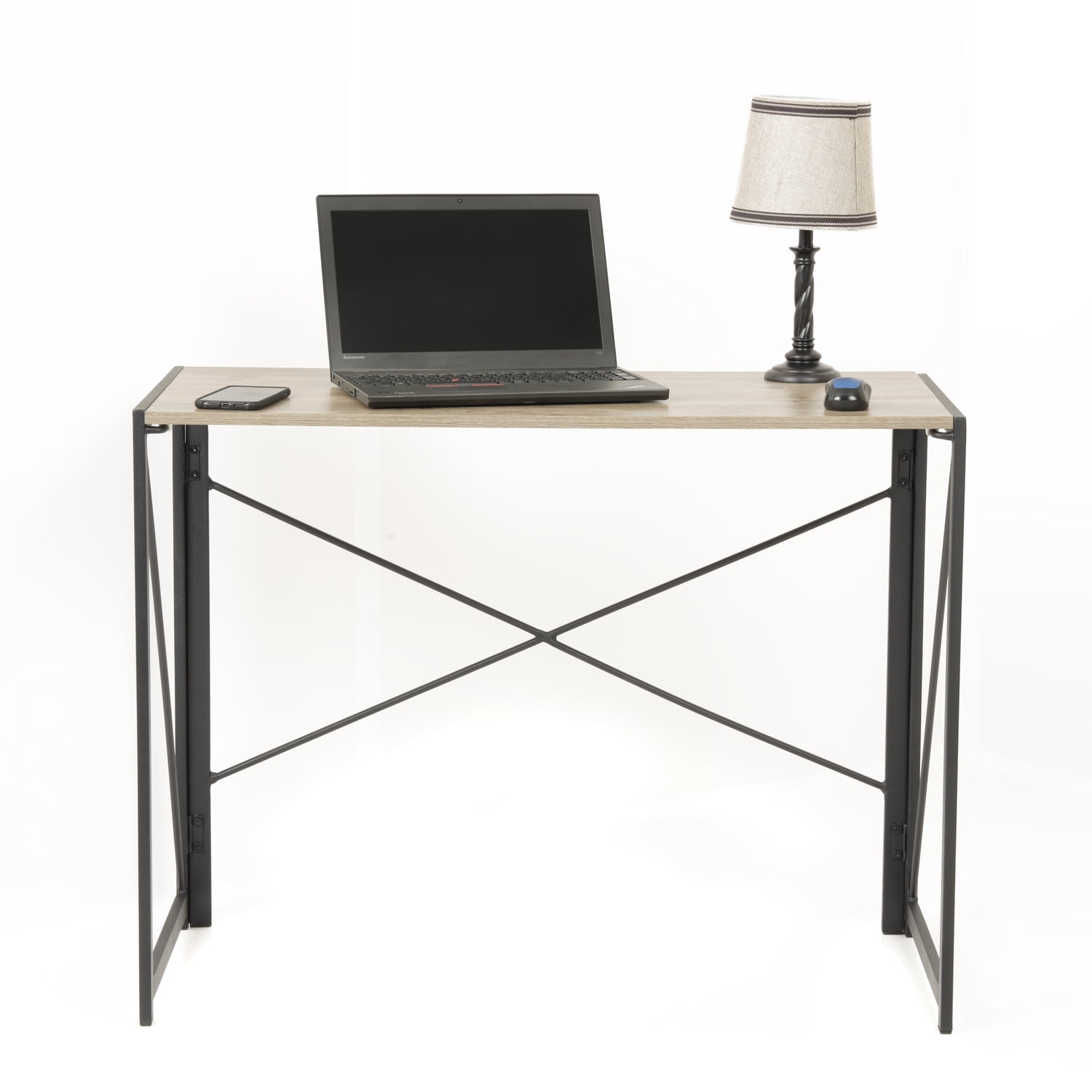 OS Home and Office Furniture 39.5" Contemporary Wood Writing Desk in Sewn Oak