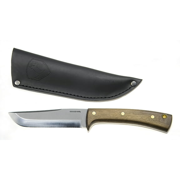 Condor Stratos Fixed Plain Edge Knife w/Leather Sheath 5 In