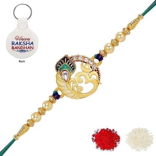 Brother Rakhi with Greeting Card | Rakhi Thread | Rakhi Gifts for Brother, Sister, Bhaiya, Bhabhi for Indian Rakhi Raksha Bandhan Festival (P3)