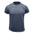 thumbnail image 1 of Penkiiy T-Shirt à Manches Courtes pour Hommes, Mode Décontractée, Col Rond, Chandail à Boutons, Blouse S Marine, 1 of 6