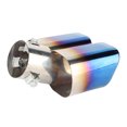thumbnail image 2 of Universal Stainless Steel Car Square Exhaust Pipe Double Outlet Rear Muffler Tail Throat, 2 of 8