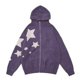 thumbnail image 1 of Suéter de punto tipo cárdigan con diseño de estrella retro de moda, abrigo con capucha para hombres y mujeres, moda de otoño e invierno, 1 of 6