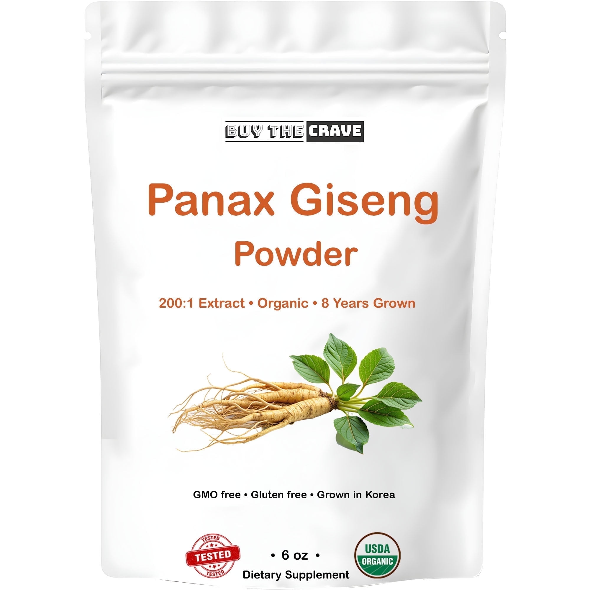 Buy The Crave Panax Ginseng Root Extract Powder 200:1 – Herbal Supplement, Maximum Strength, 170 Grams (6 oz)
