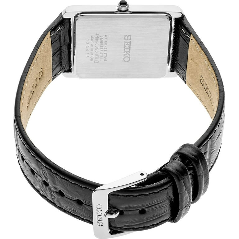 Seiko Essentials Men's Watch, Quartz, White Dial, Black