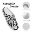 thumbnail image 5 of Rateoe Tropical Leaves Print Women's Men's Cotton Knit Slippers Lightweight Memory Foam Indoor House Shoes with Anti-Skid Sole-42/43, 5 of 7
